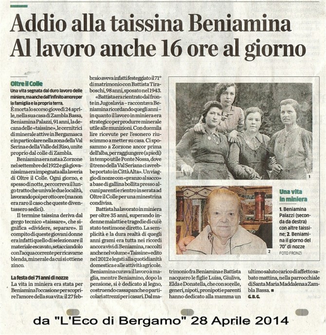 taissina beniamina eco